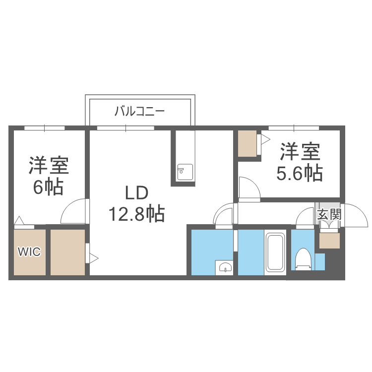 THE MODERN 伏見(2LDK/3階)の間取り写真