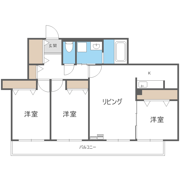 SILENT HILLS(3LDK/3階)の間取り写真