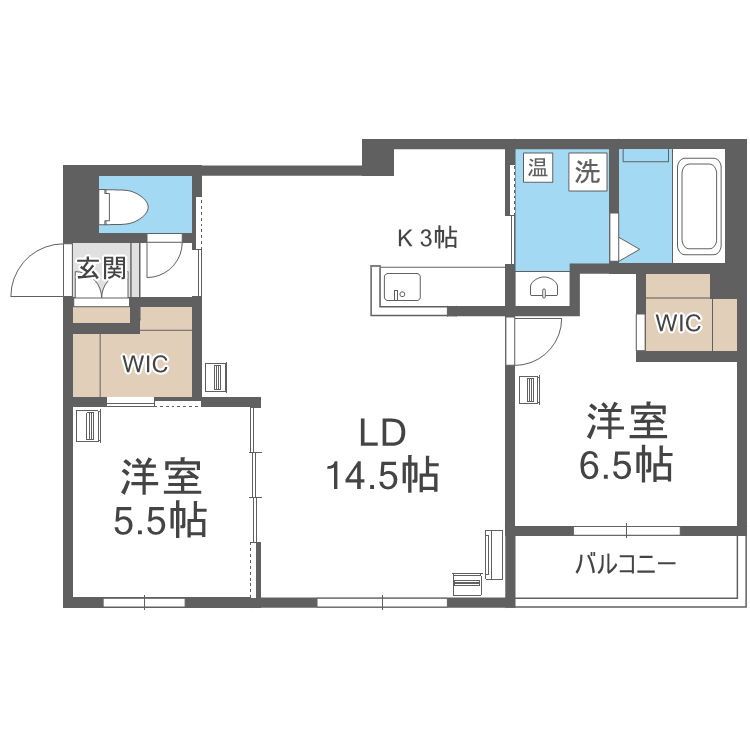エフュート宮の沢(2LDK/2階)の間取り写真