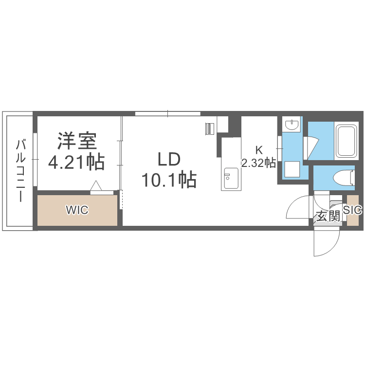CAVATINA(1LDK/4階)の間取り写真
