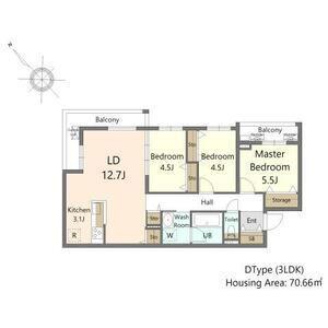 SーRESIDENCE東札幌BLING(3LDK/3階)の間取り写真