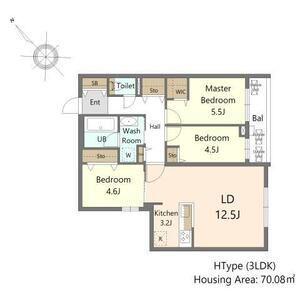 SーRESIDENCE東札幌BLING(3LDK/1階)の間取り写真