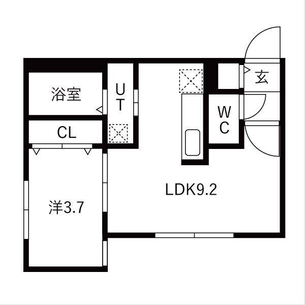 REN FAULT白石 (1LDK/4階)の間取り写真
