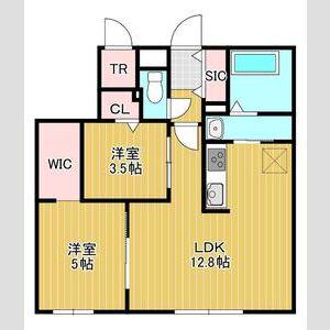 本通16丁目北(2LDK/2階)の間取り写真