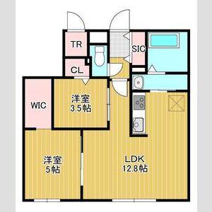 本通16丁目北(2LDK/4階)の間取り写真