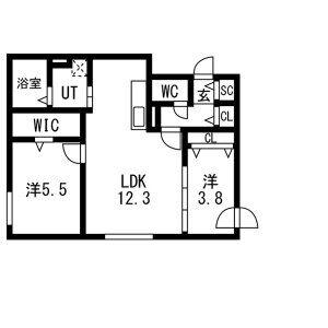 PRECIOUS HASSAMUーMINAMIプレシャスハッサ(2LDK/1階)の間取り写真
