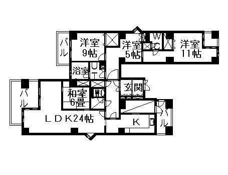 エルミタージュユリ(4LDK/13階)の間取り写真