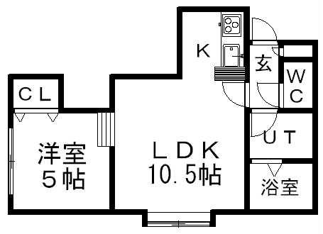 KOKOMO南11条(1LDK/3階)の間取り写真