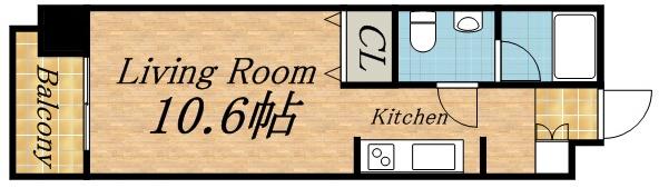 チサンマンション植物園(1K/6階)の間取り写真