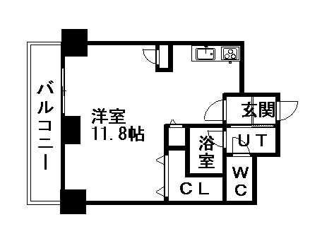 エナコート大通22(1K/6階)の間取り写真