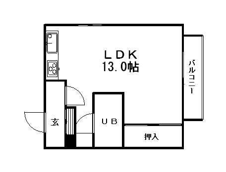 スターコートフォルティス(ワンルーム/5階)の間取り写真