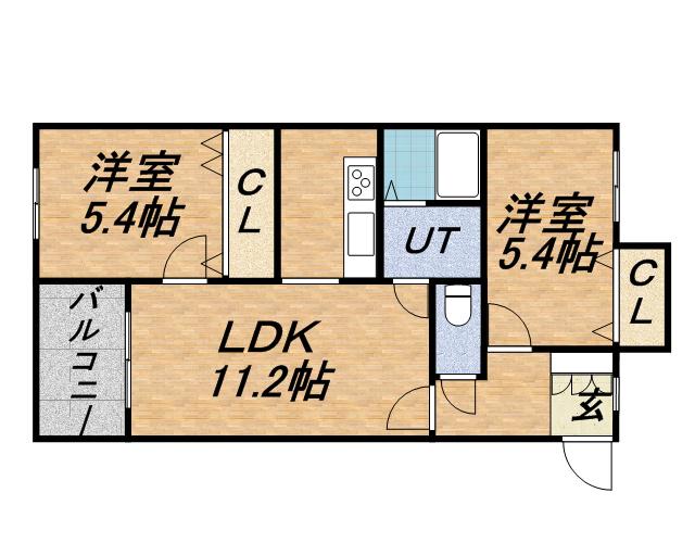 THE RESIDENCE PARK YAMAHANA 旧NH(2LDK/4階)の間取り写真