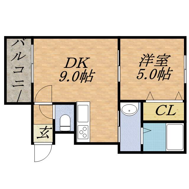 ル・ファール琴似(1LDK/3階)の間取り写真
