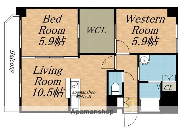 ラフィネ桑園(2LDK/8階)の間取り写真