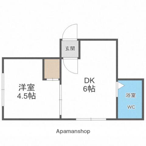 ロミ円山(ワンルーム/2階)の間取り写真