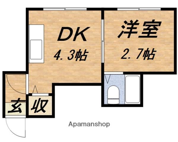 ロミ円山(ワンルーム/3階)の間取り写真