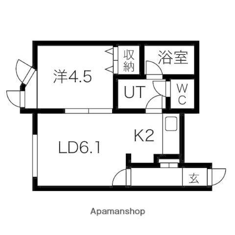 グローリーN1(1LDK/3階)の間取り写真