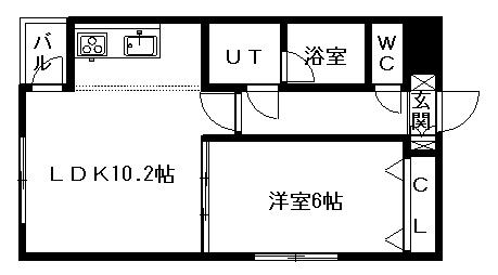 南2条スクエアガーデン(1LDK/5階)の間取り写真