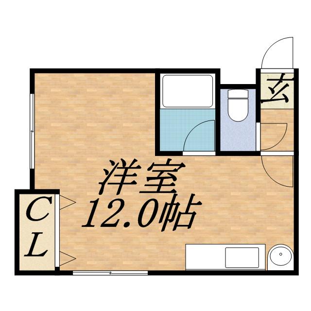 WOOD611(1DK/1階)の間取り写真