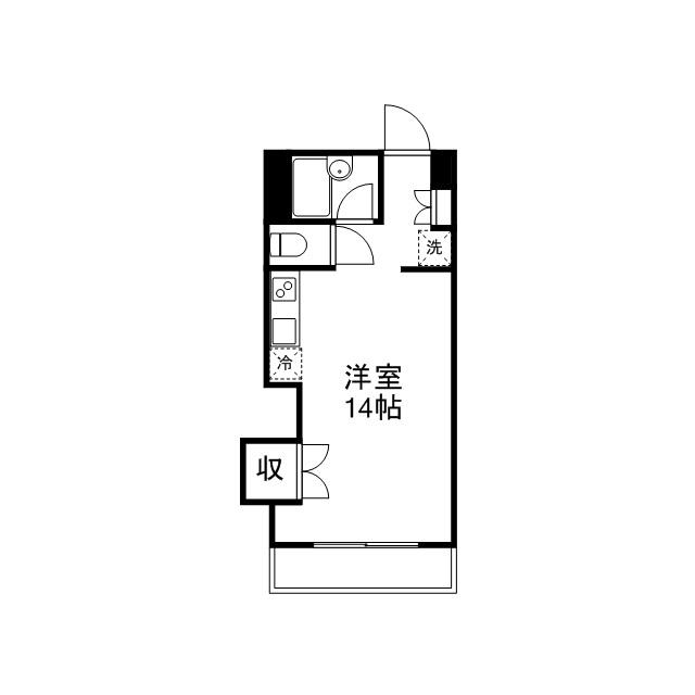 スイーズS4(ワンルーム/2階)の間取り写真
