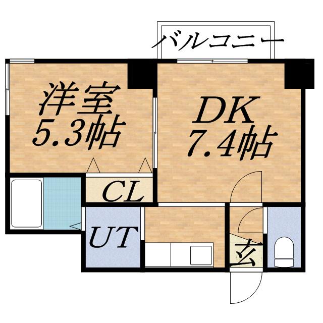 レジディア桑園(1DK/9階)の間取り写真