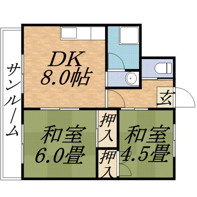 朝日レジデンス(3DK/5階)の間取り写真