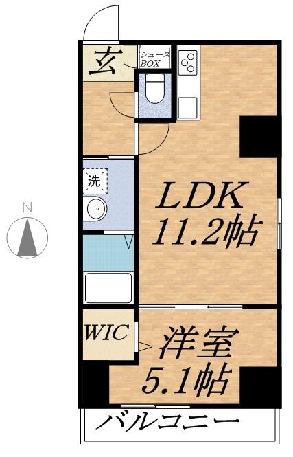 スペチアーレ プリーモ(1LDK/11階)の間取り写真