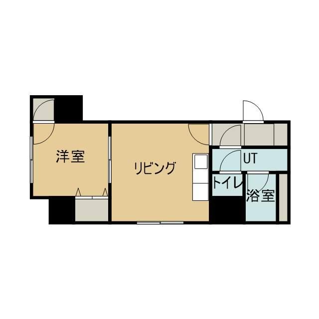 コートロティ大通(1DK/8階)の間取り写真