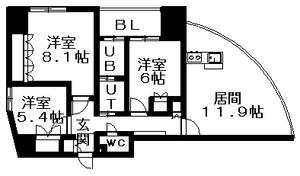 ADEN宮の森(3LDK/7階)の間取り写真
