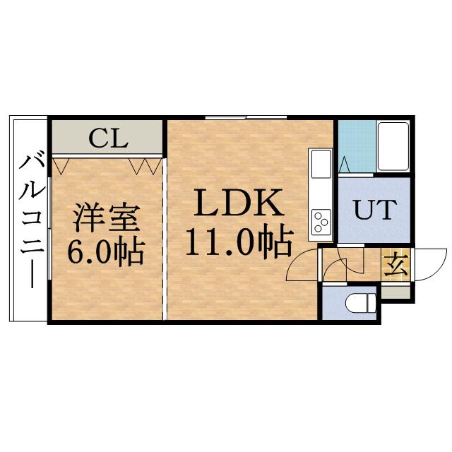エステラ参番館(1LDK/2階)の間取り写真