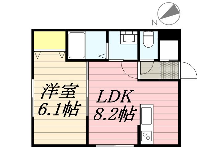 エフビル6(1LDK/2階)の間取り写真
