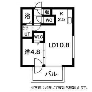 グランドサクセス中島公園(1LDK/5階)の間取り写真