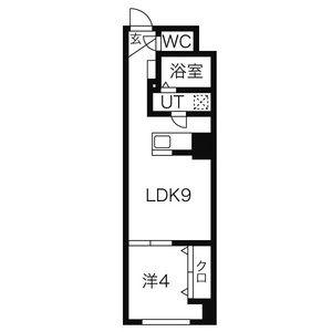 パークヒルズ中央12(1LDK/4階)の間取り写真