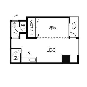 パークヒルズ中央411(1LDK/7階)の間取り写真