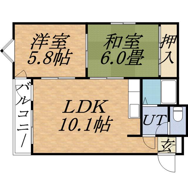プラザ・スズ札幌Ⅱ(2LDK/3階)の間取り写真