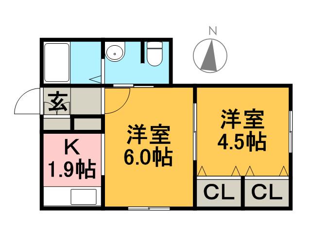 ALIVIO(1DK/3階)の間取り写真