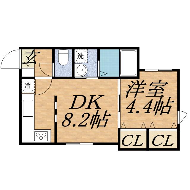 ガーデンハウス美術館前(1DK/1階)の間取り写真
