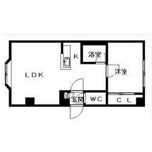 モアニューストリート(1LDK/2階)の間取り写真