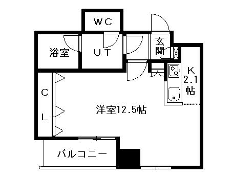 ノンナミーア(1K/7階)の間取り写真