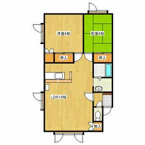 PLAZA FLEUR(2LDK/1階)の間取り写真