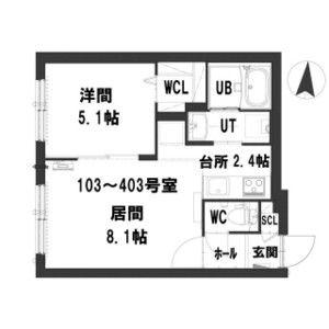 GALO(1LDK/3階)の間取り写真