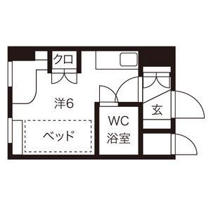 カサフォルテ(ワンルーム/6階)の間取り写真