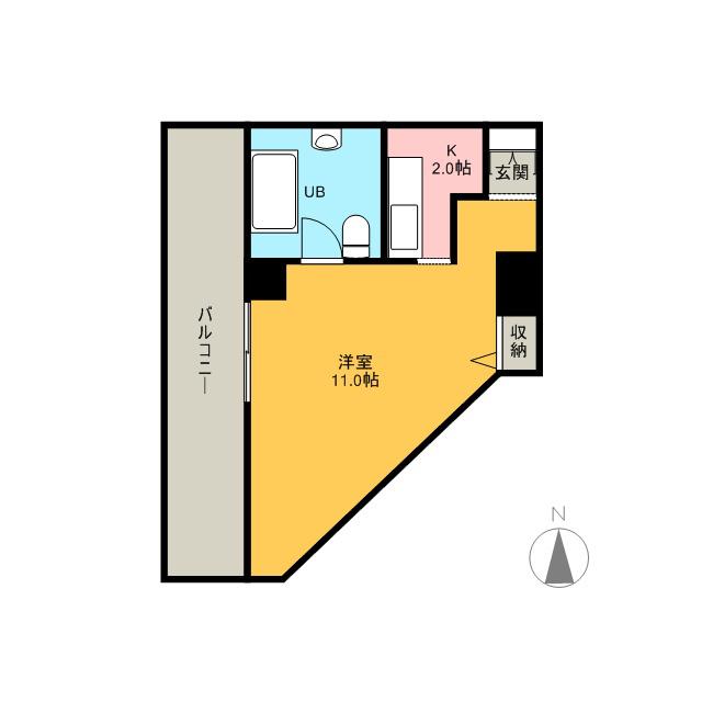 AMSTOWER南6条(1K/7階)の間取り写真