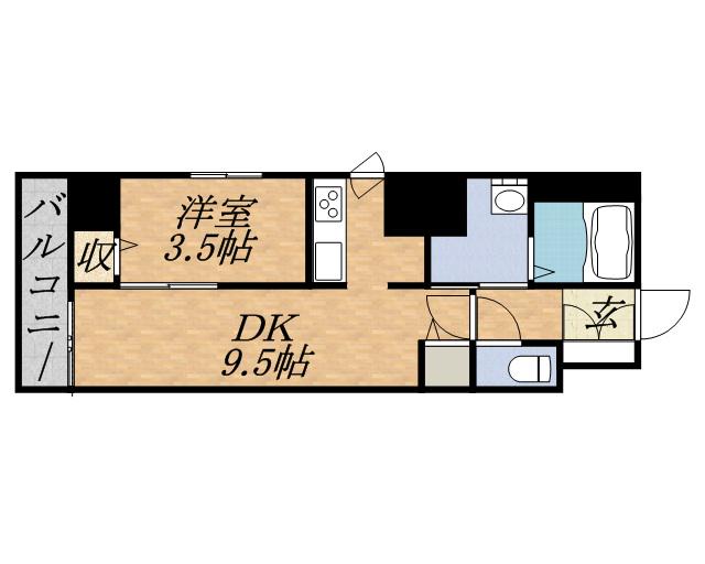 レジディア南1条(1LDK/6階)の間取り写真