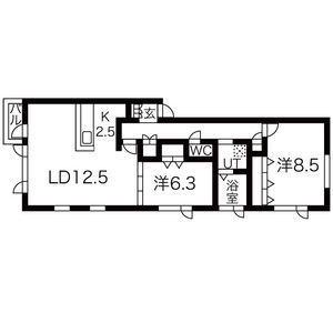 プランドール西宮の沢(2LDK/2階)の間取り写真