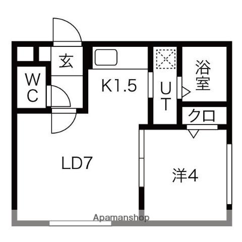フェーラシュヴァル南円山(1LDK/2階)の間取り写真