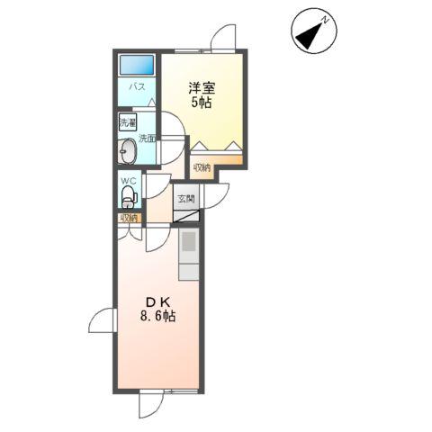 グラシアール(1LDK/2階)の間取り写真