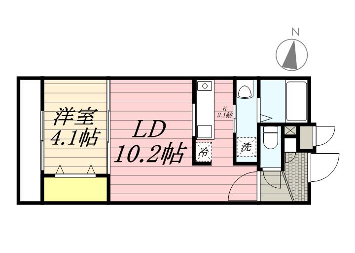 リッシュ平岸(1LDK/3階)の間取り写真