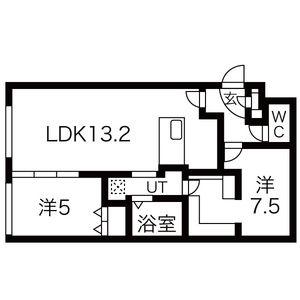 レブニーズザ・レジデンス二十四軒セカンド(2LDK/4階)の間取り写真