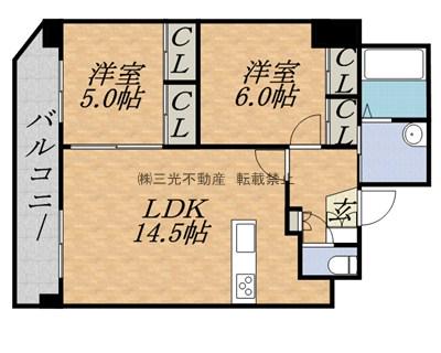 ブランドブラン(2LDK/4階)の間取り写真